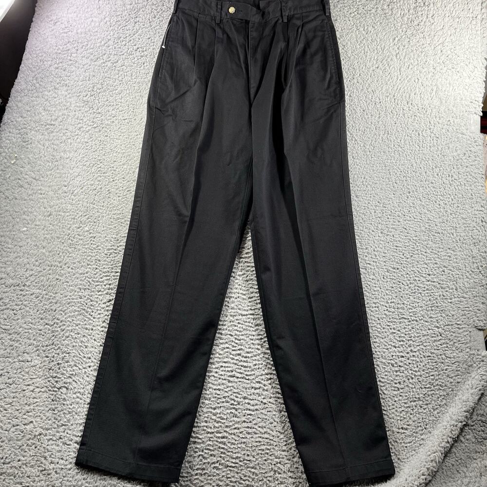 NWT Greg Norman Collection Men’s Black Pleated Pants 100% Cotton 32x34 Shark